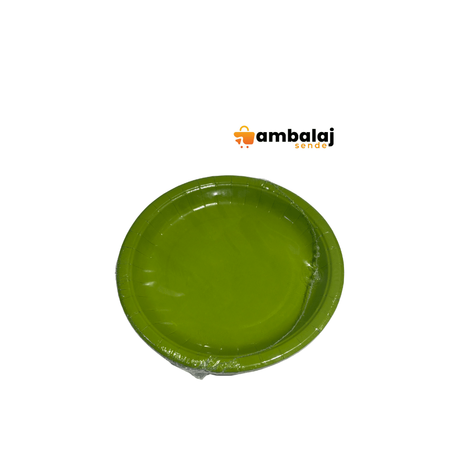 DÜZ YEŞİL RENK TABAK-BARDAK SET