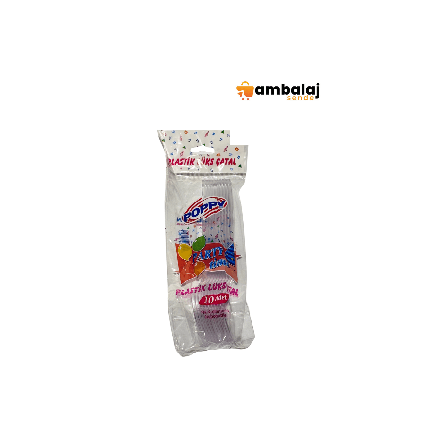 PLASTİK LÜKS ÇATAL 10'LU