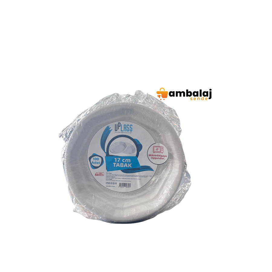 UPPLAST 17CM PLASTİK TABAK - 100 ADET