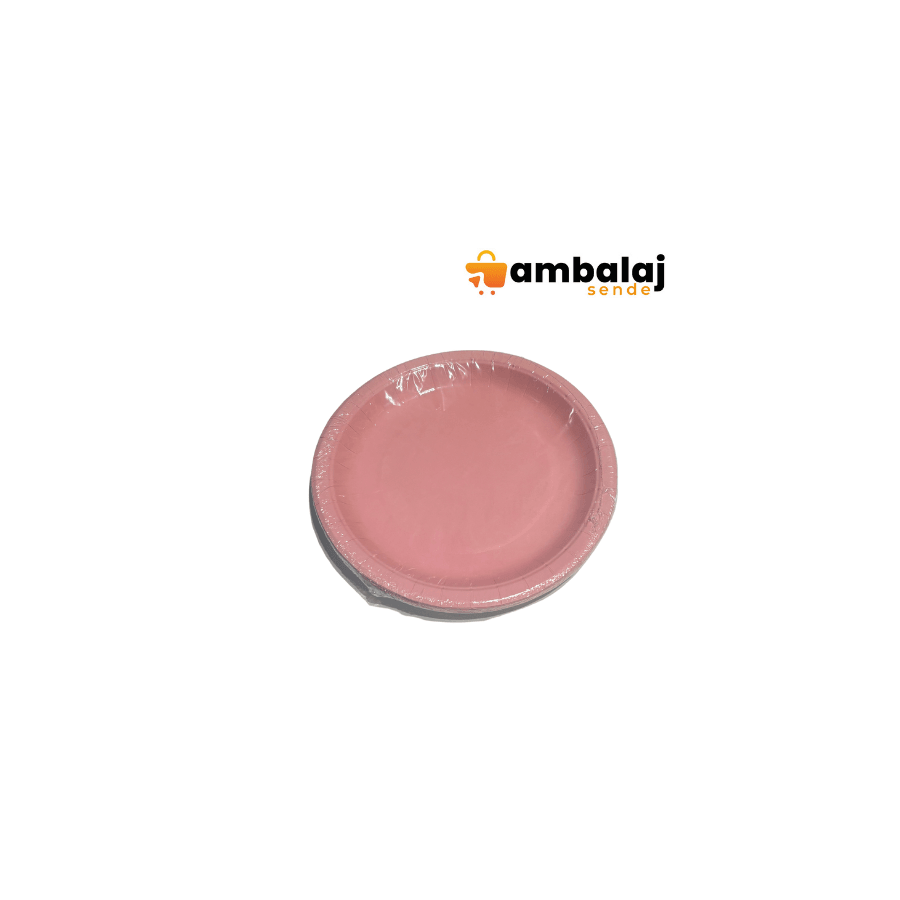 DÜZ PEMBE RENK TABAK-BARDAK SET
