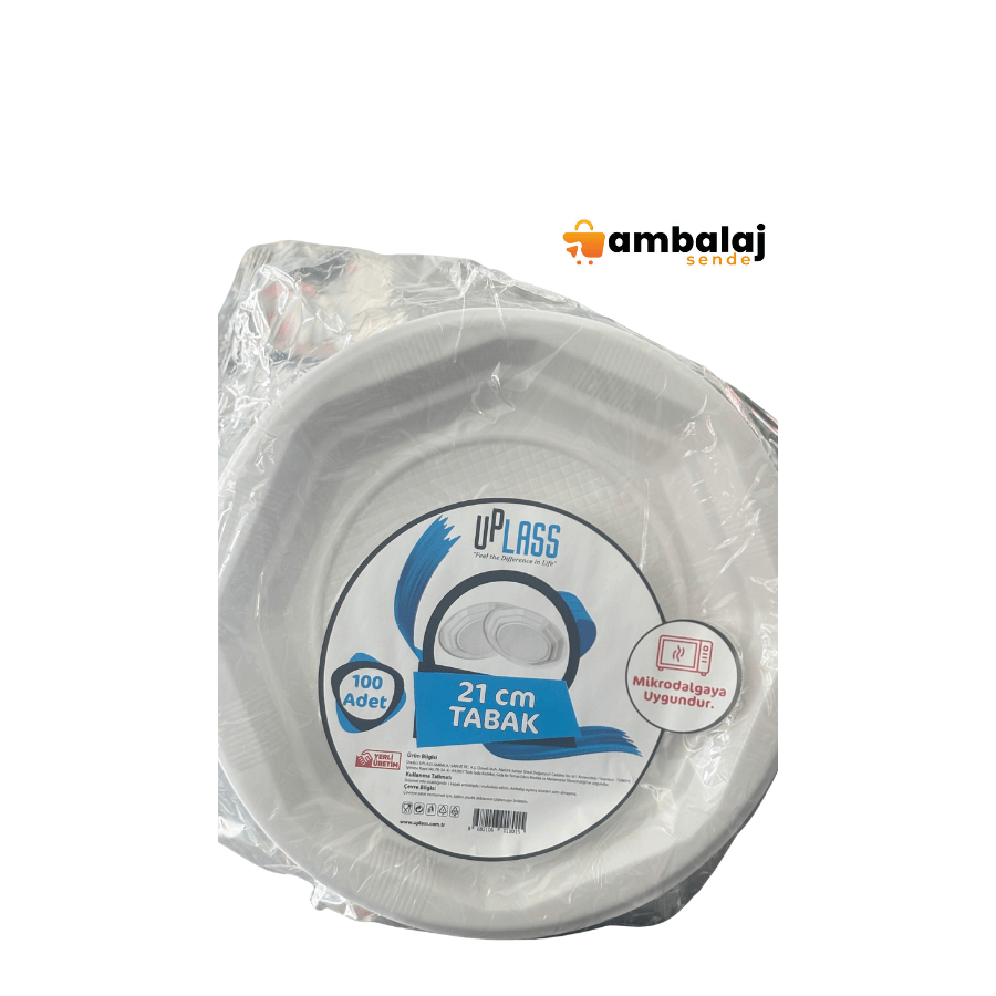 UPPLAST 21CM PLASTİK TABAK - 100 ADET