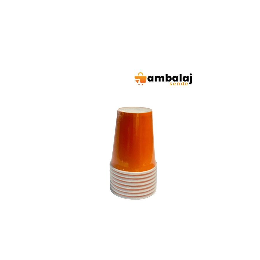 DÜZ TURUNCU RENK TABAK-BARDAK SET 