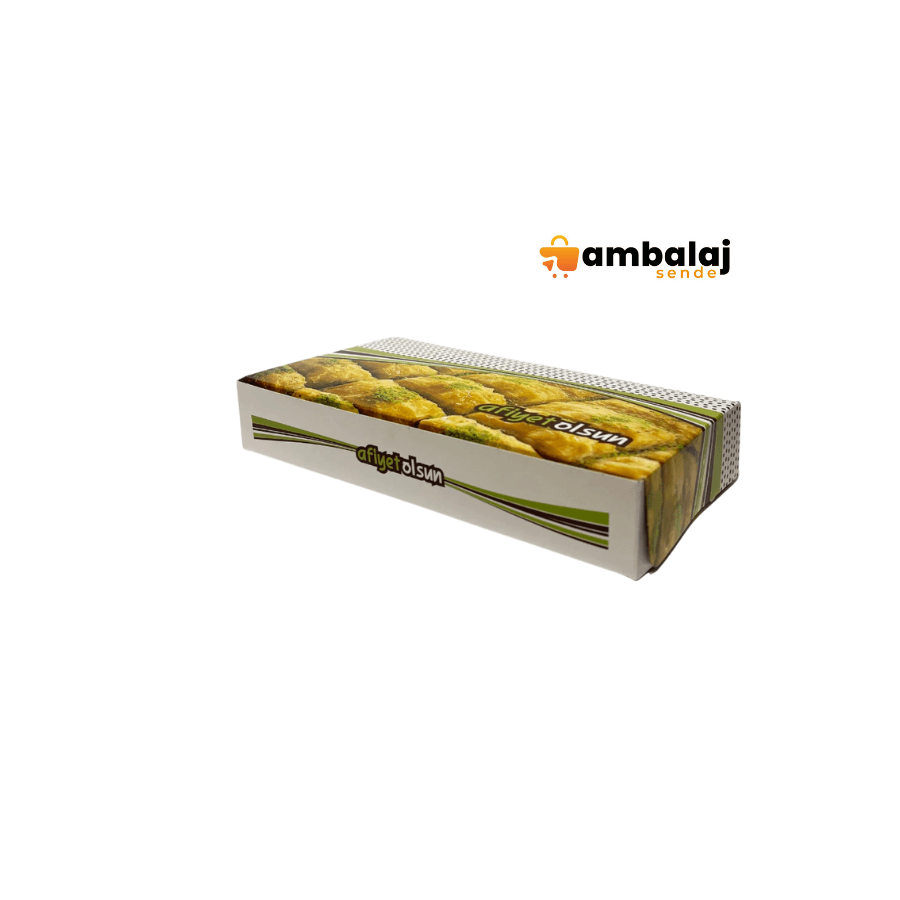 500 GR AFİYET OLSUN BASKILI BAKLAVA KUTUSU (100 ADET)