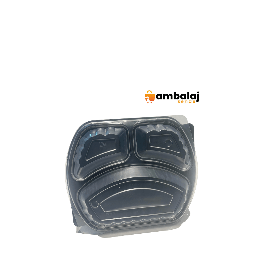 PP YEMEK SETİ ÜÇ BÖLMELİ MİKRODALGA KABI