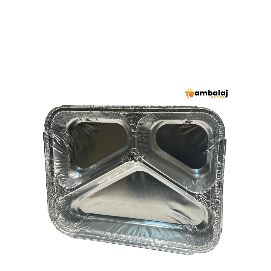 3 BÖLMELİ ALÜMİNYUM KAP – 100 ADET