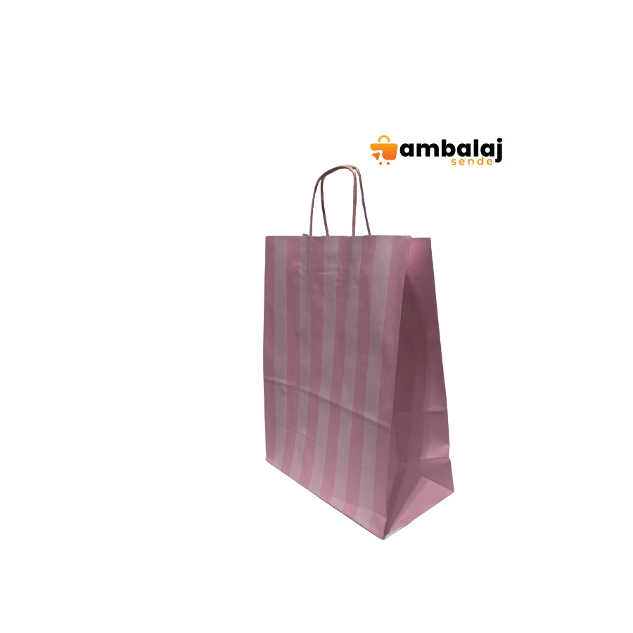 KRAFT ÇANTA KÜÇÜK - PEMBE DESENLİ