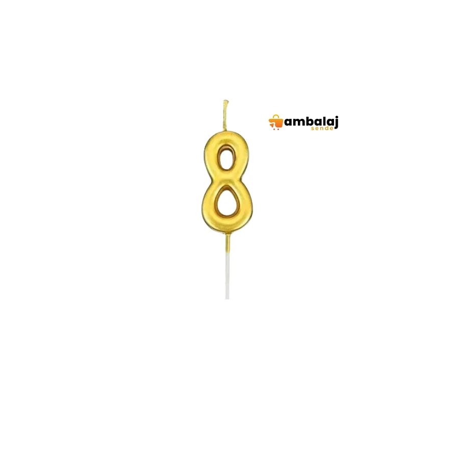 ALTIN RENK RAKAMLI MUM - 8