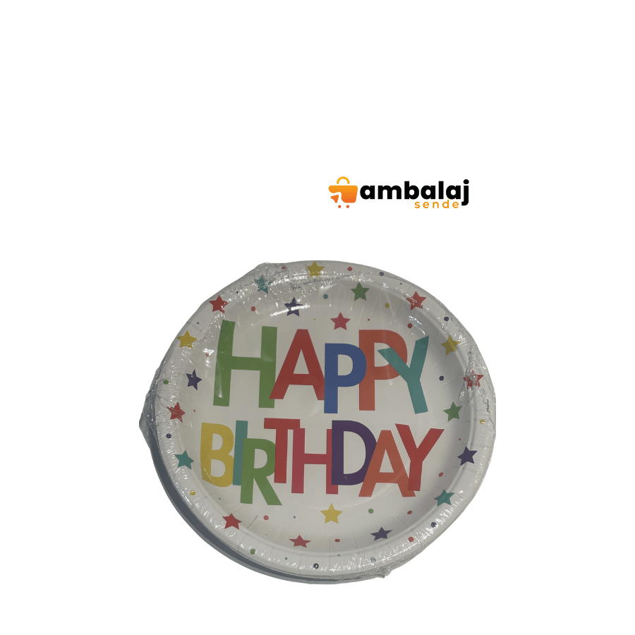 HAPPY BİRTHDAY BASKILI TABAK-BARDAK SET 