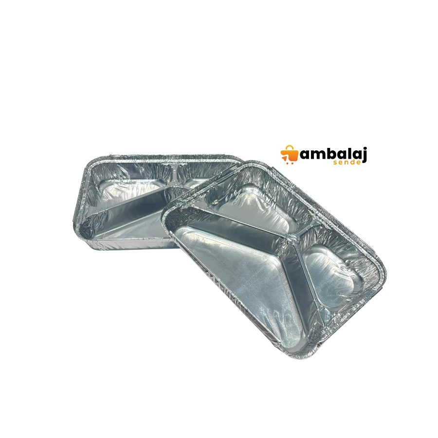 3 BÖLMELİ ALÜMİNYUM KAP – 100 ADET