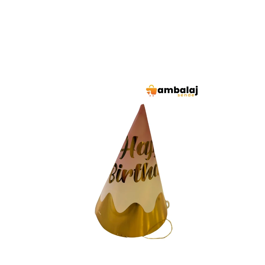 KÜLAH ŞAPKA ALTIN GEÇİŞLİ HAPPY BIRTHDAY