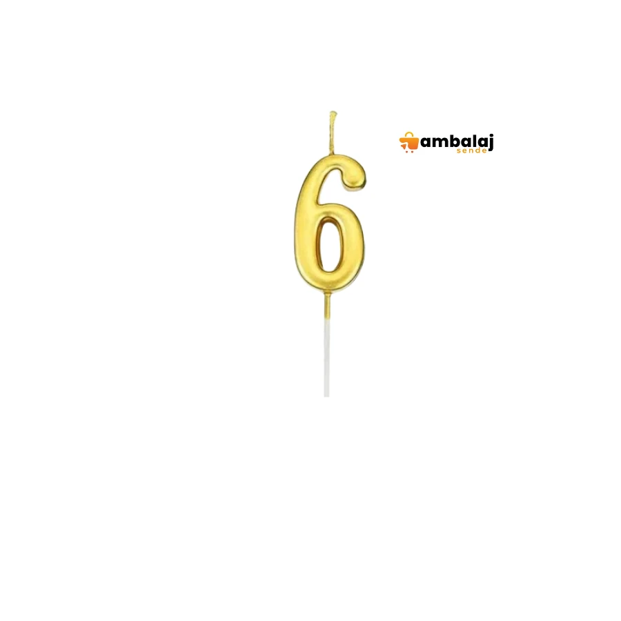 ALTIN RENK RAKAMLI MUM - 6