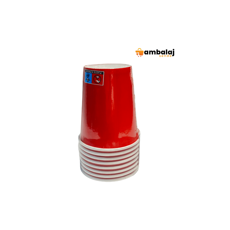DÜZ KIRMIZI RENK TABAK-BARDAK SET