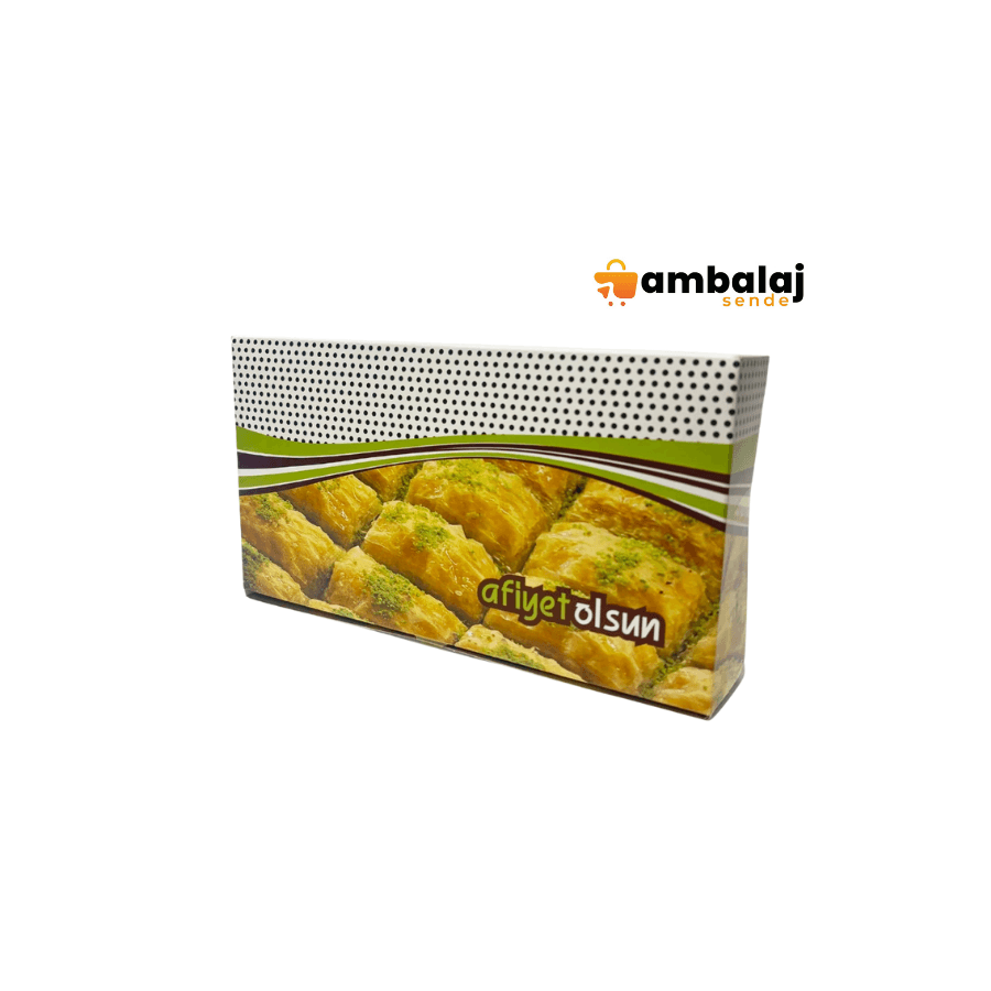 500 GR AFİYET OLSUN BASKILI BAKLAVA KUTUSU (100 ADET)