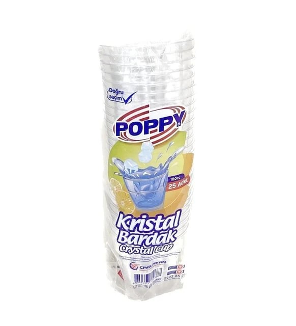 POPPY KRİSTAL BARDAK (25 ADET)
