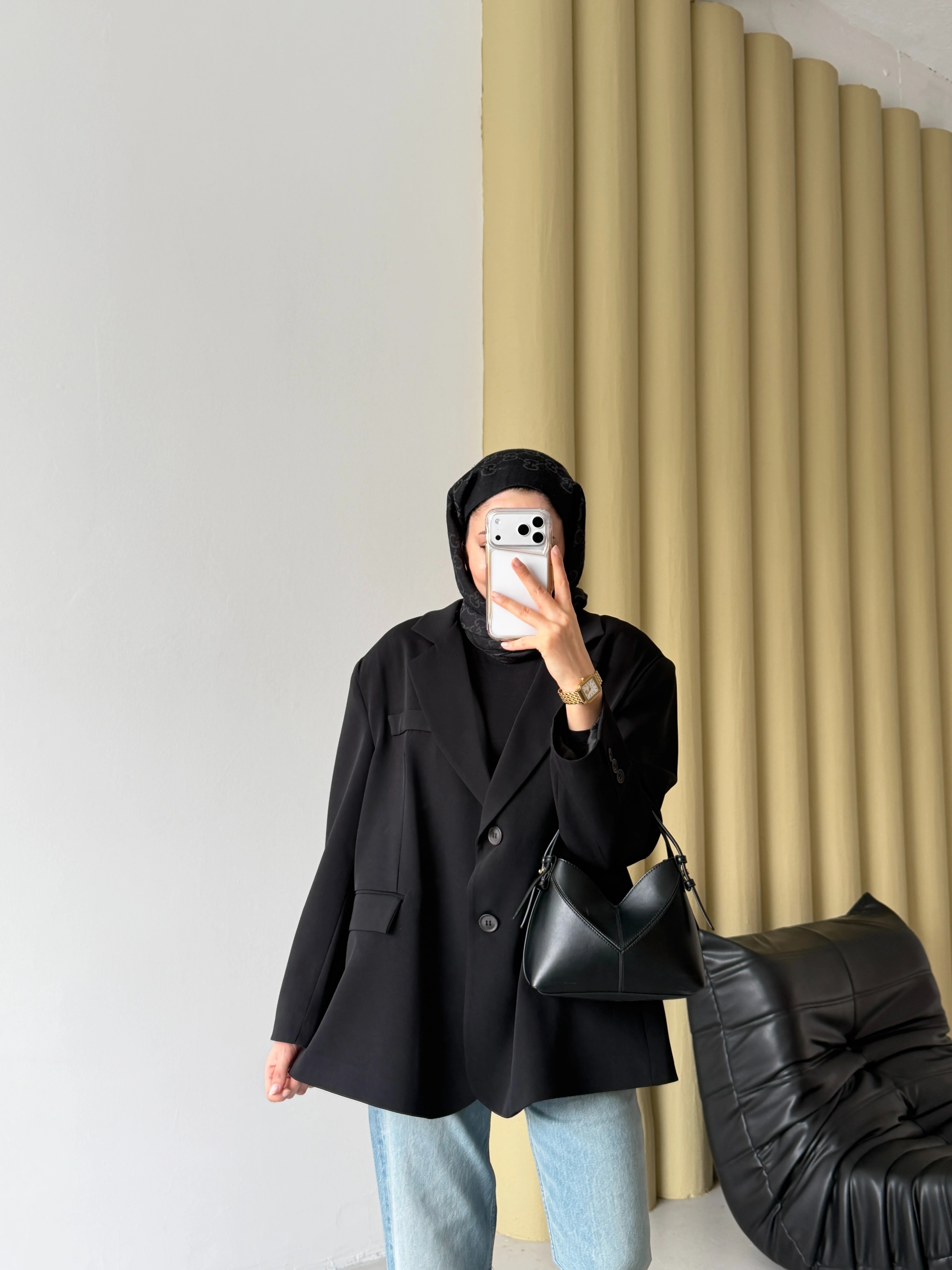 OVERSİZE BLAZER CEKET - SİYAH