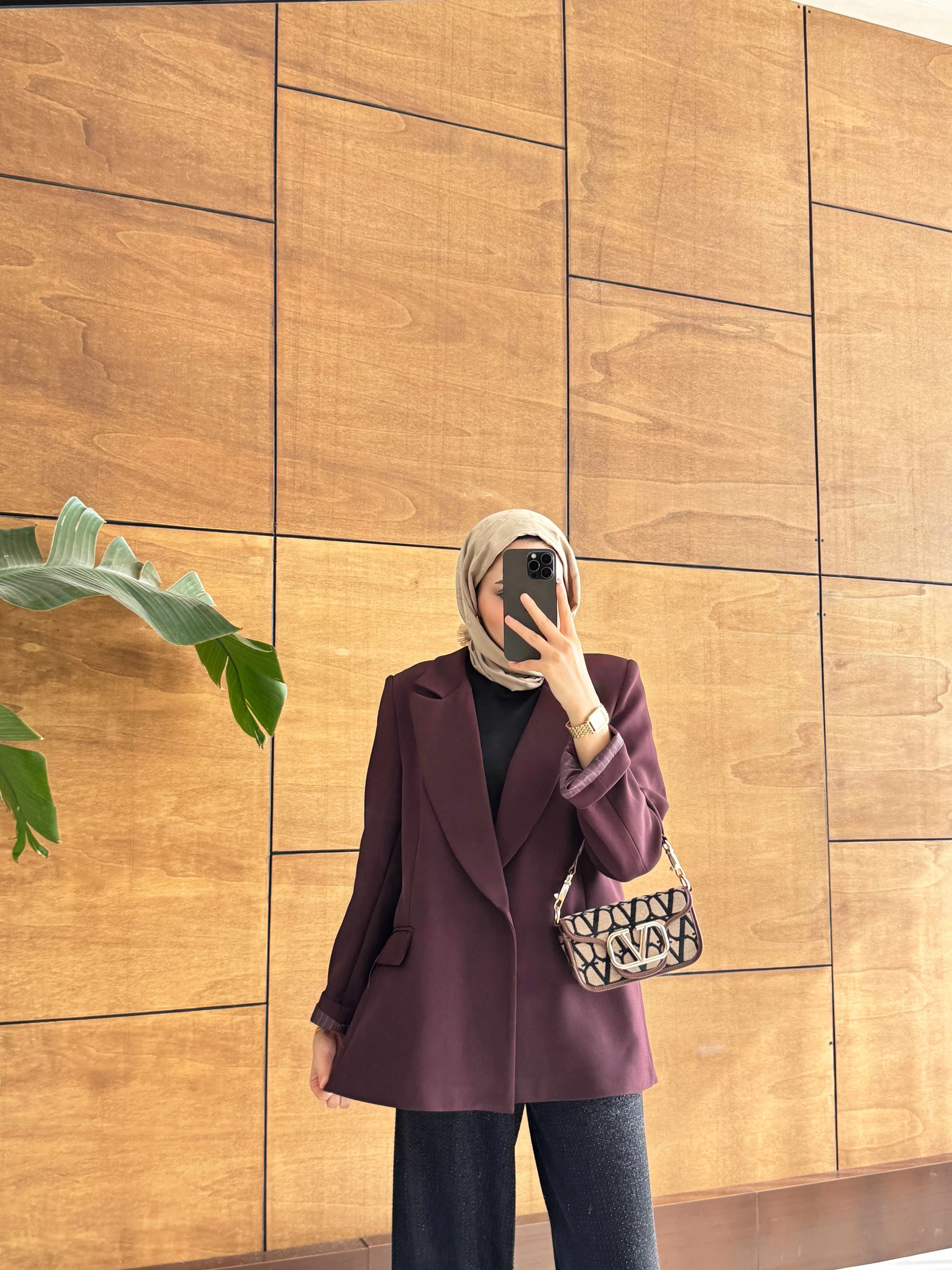 ASTARLI BLAZER CEKET - MÜRDÜM