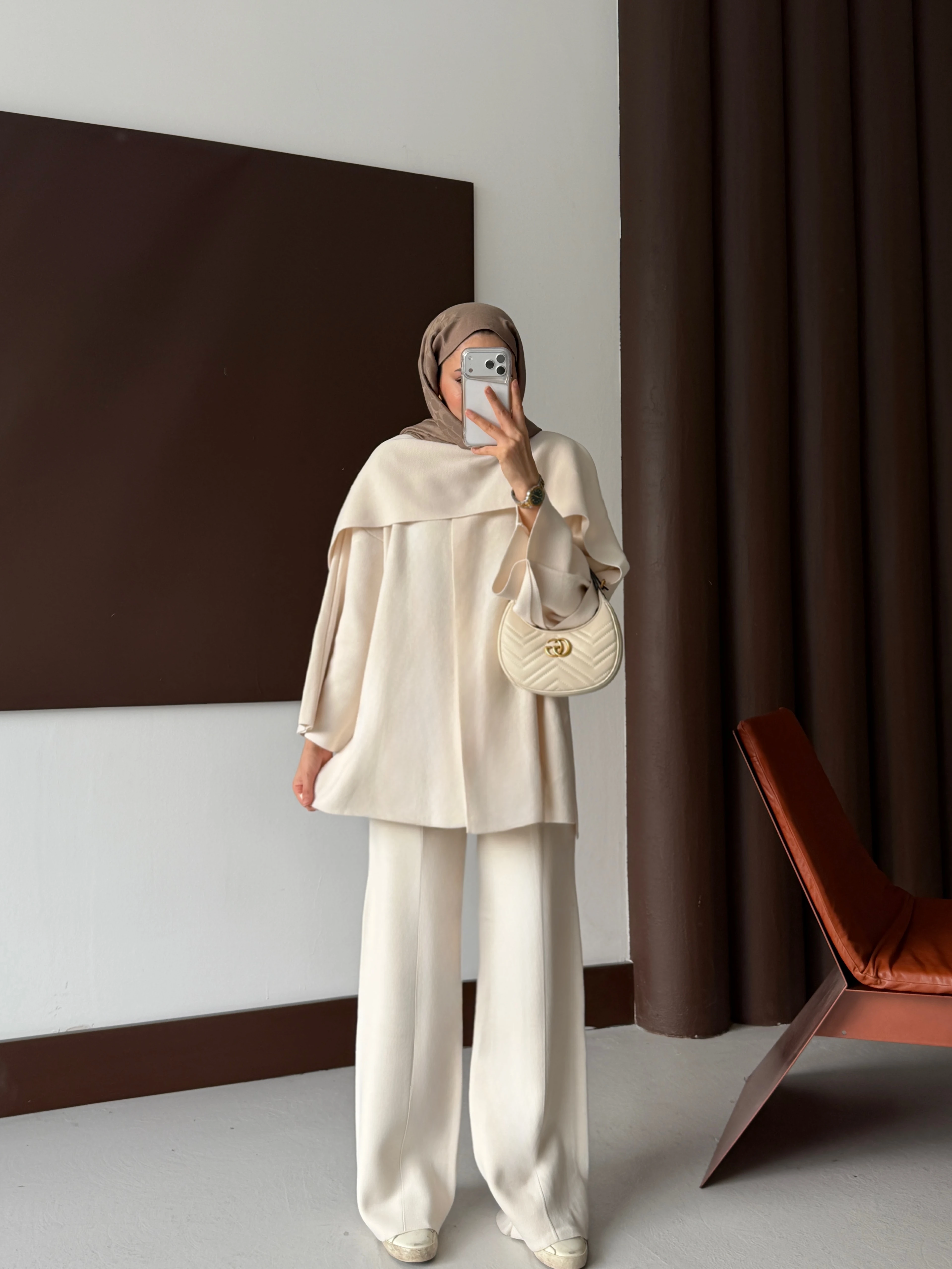 ŞAL YAKA TRİKO TAKIM - BEJ