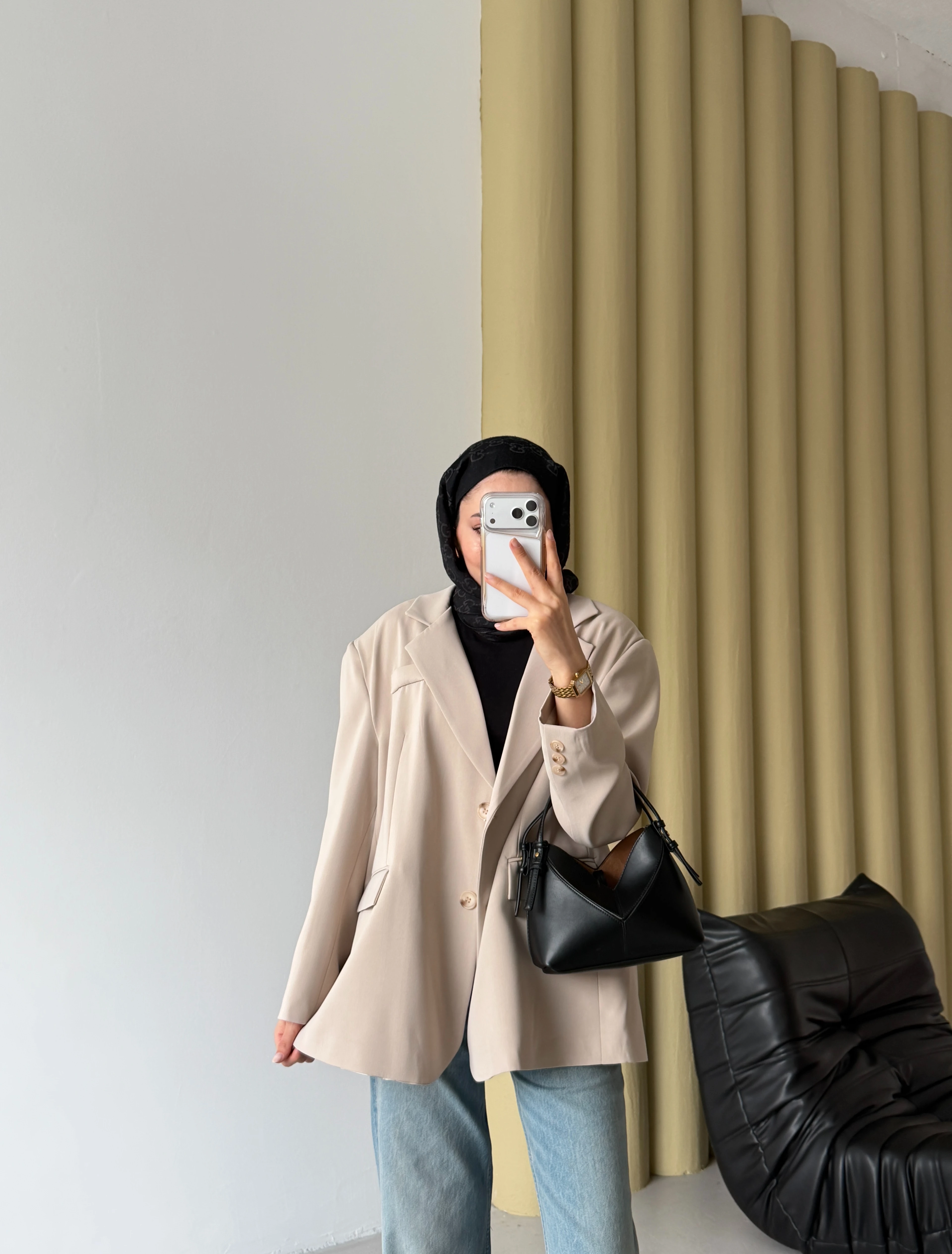 OVERSİZE BLAZER CEKET - BEJ