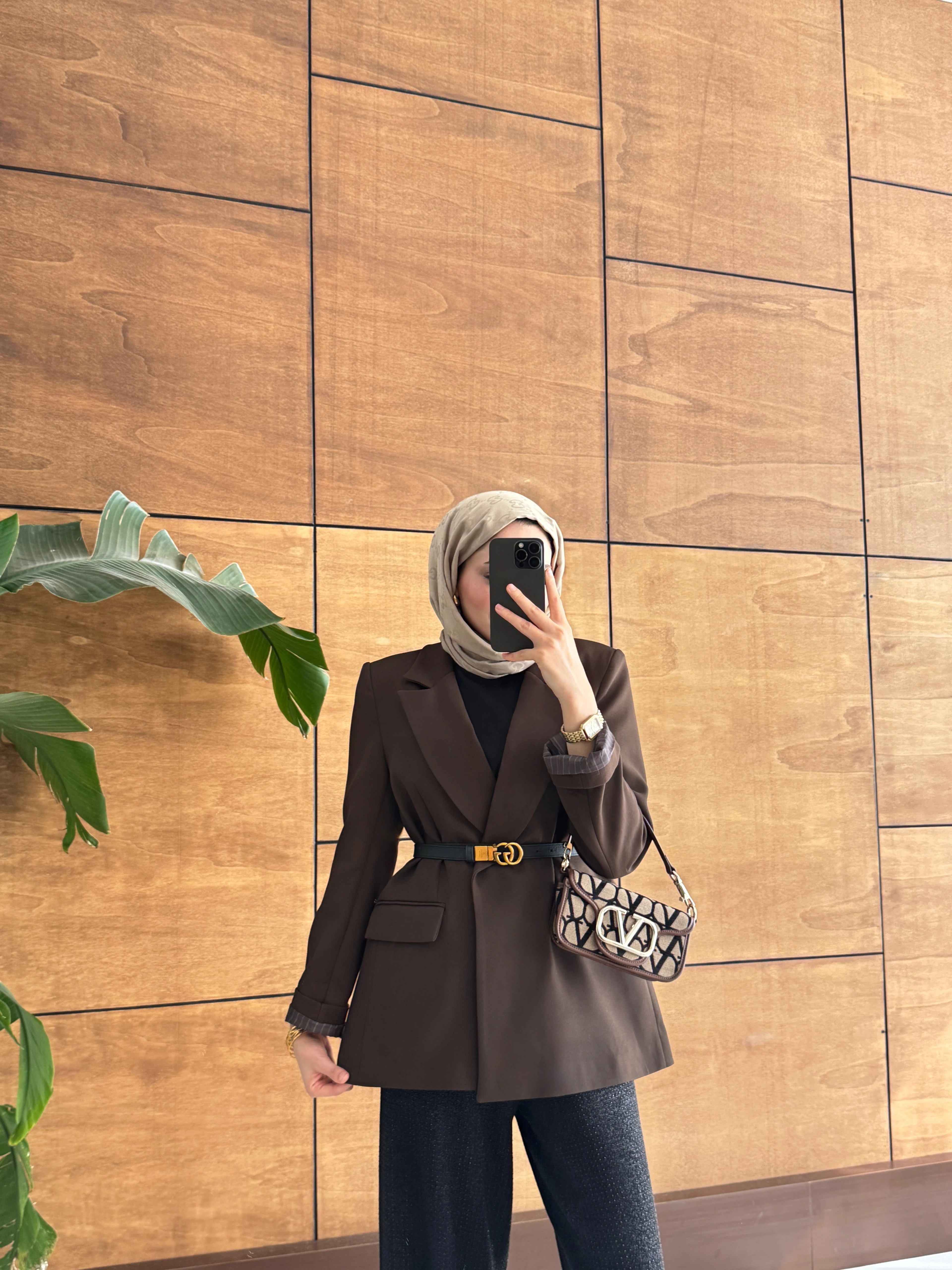 ASTARLI BLAZER CEKET - ACI KAHVE