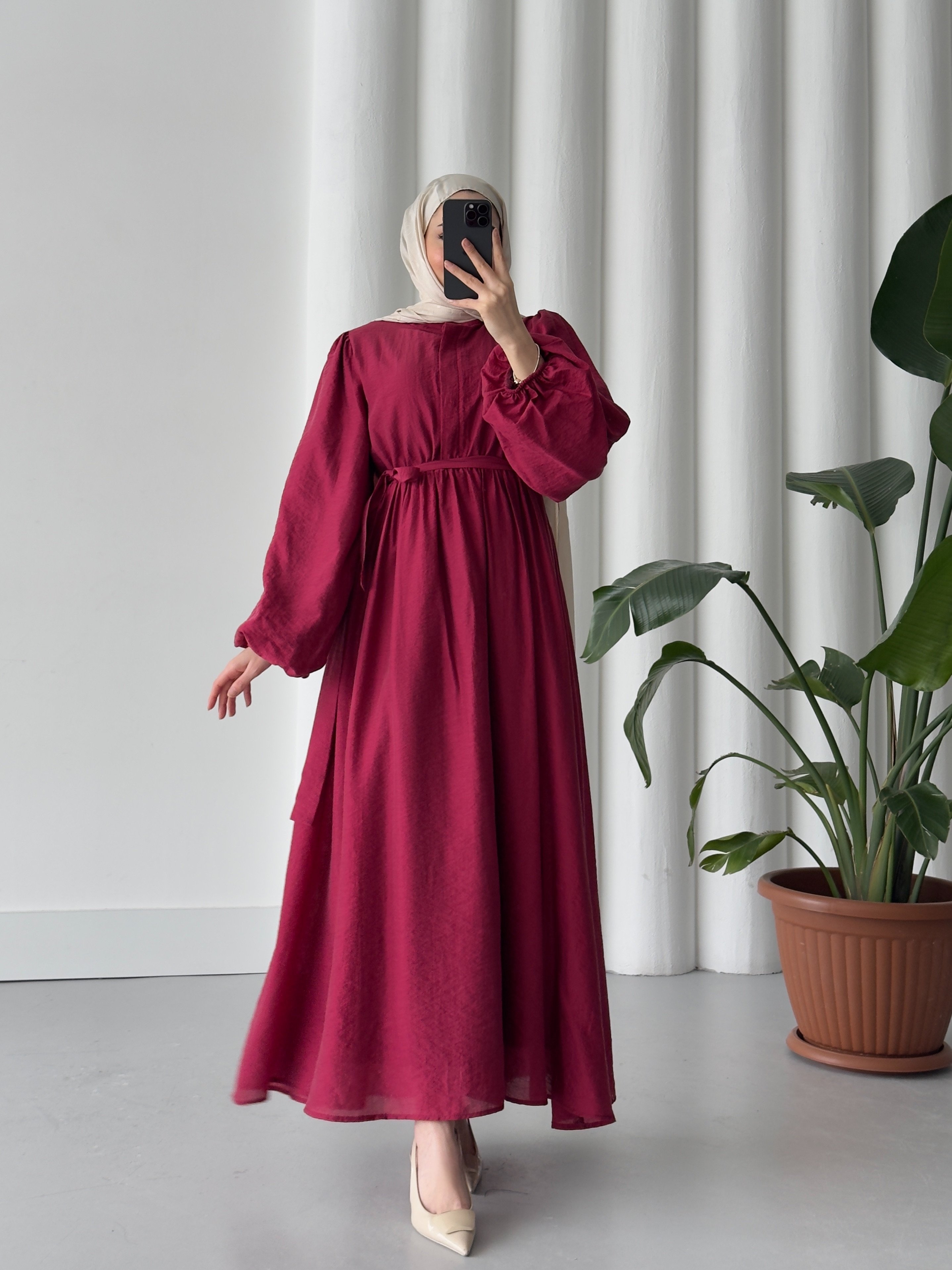 ELSA ELBİSE  - BORDO