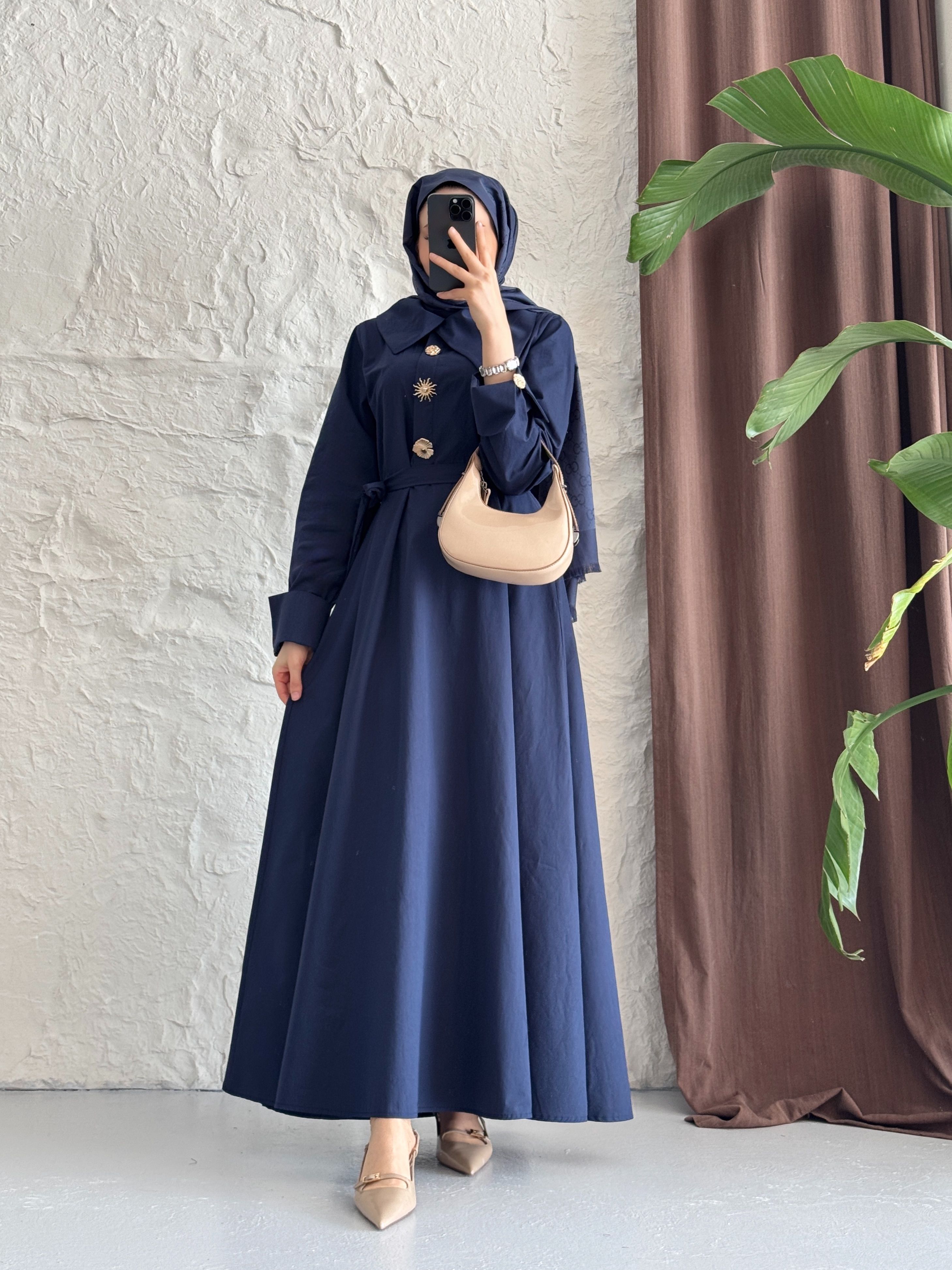 TASARIM DİANA ELBİSE  - LACİVERT