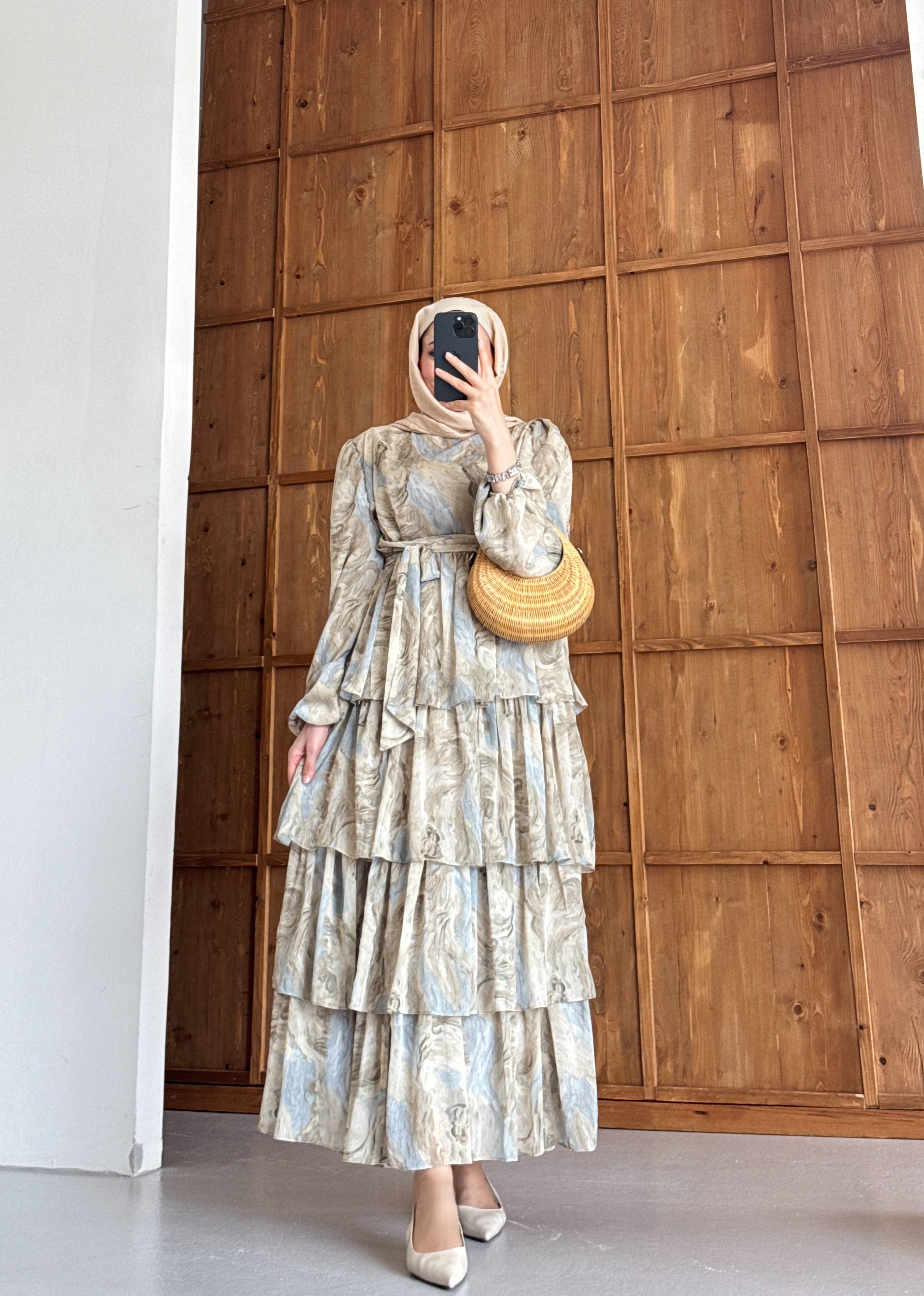MARRAKESH KATLI ŞİFON ELBİSE