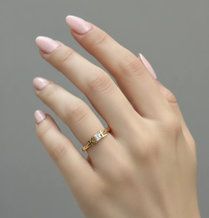 14 AYAR ALTIN KİŞİYE ÖZEL TEK TAŞ YÜZÜK