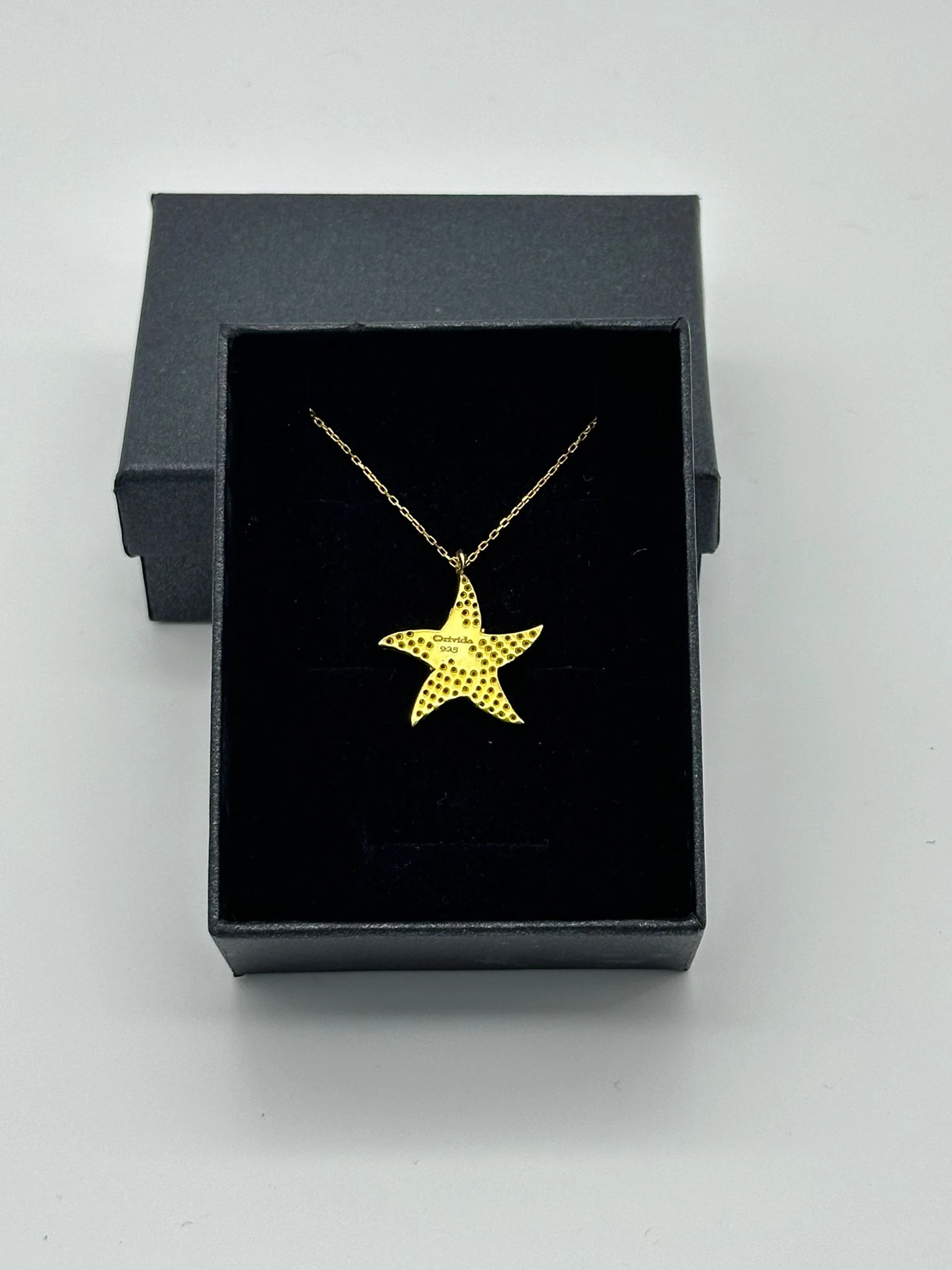 DENİZ YILDIZI MODELİ 18K GOLD KAPLAMA 925 AYAR GÜMÜŞ KOLYE