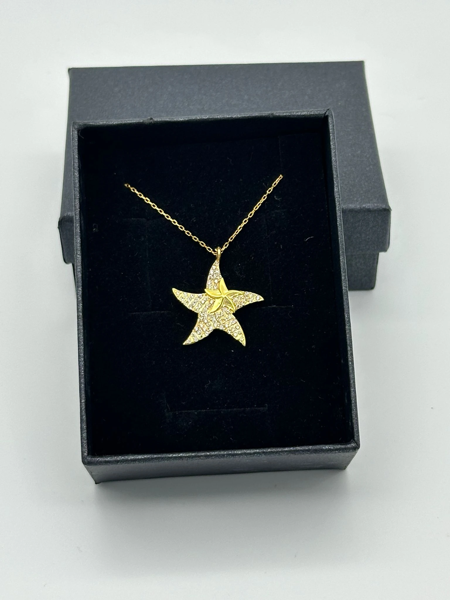 DENİZ YILDIZI MODELİ 18K GOLD KAPLAMA 925 AYAR GÜMÜŞ KOLYE