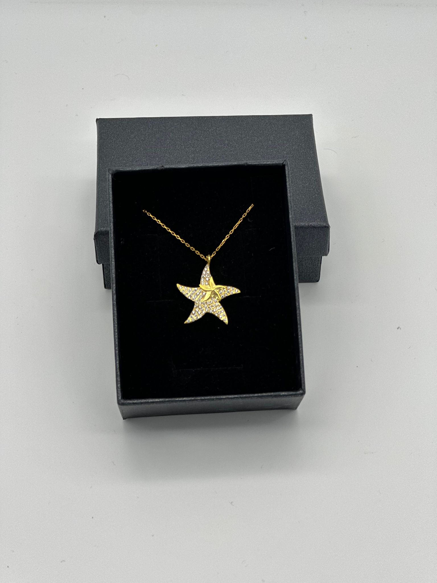 DENİZ YILDIZI MODELİ 18K GOLD KAPLAMA 925 AYAR GÜMÜŞ KOLYE