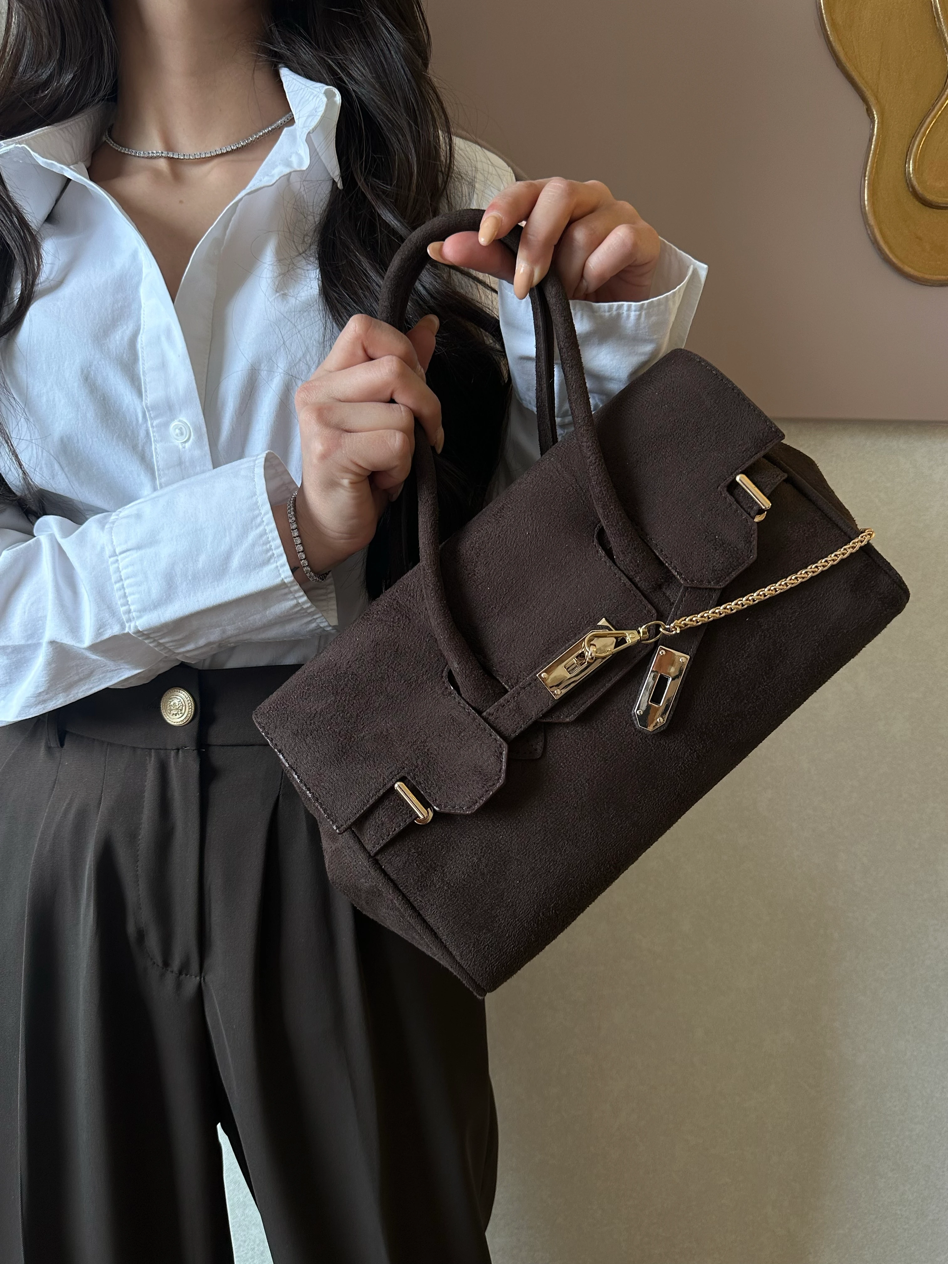 Mini Brown Suede Diana