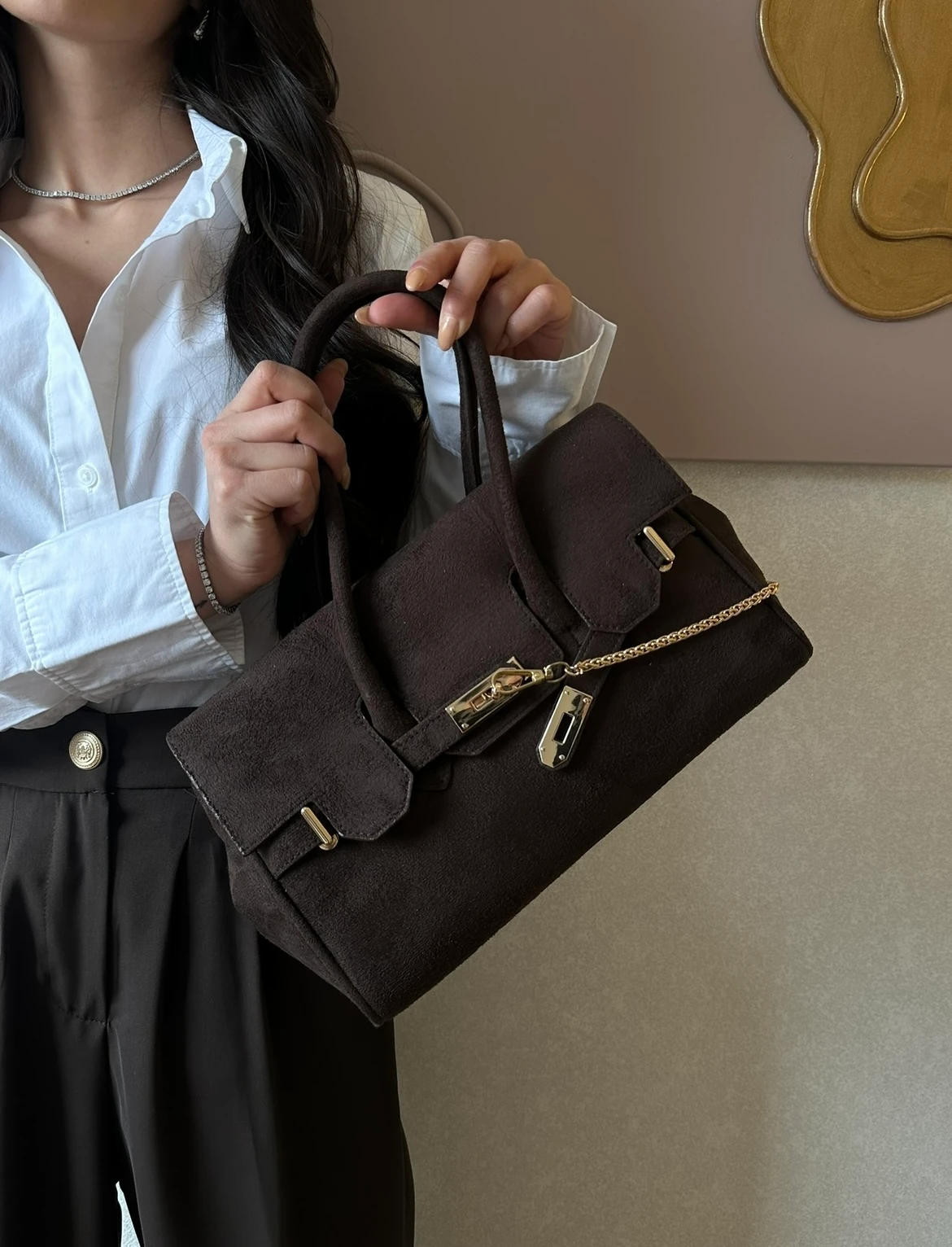 Mini Suede Diana - Acı Kahve