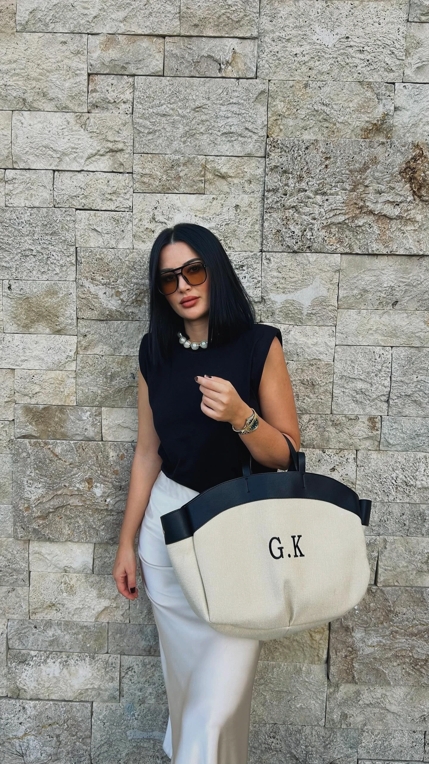 Black Beige Lorie Bag