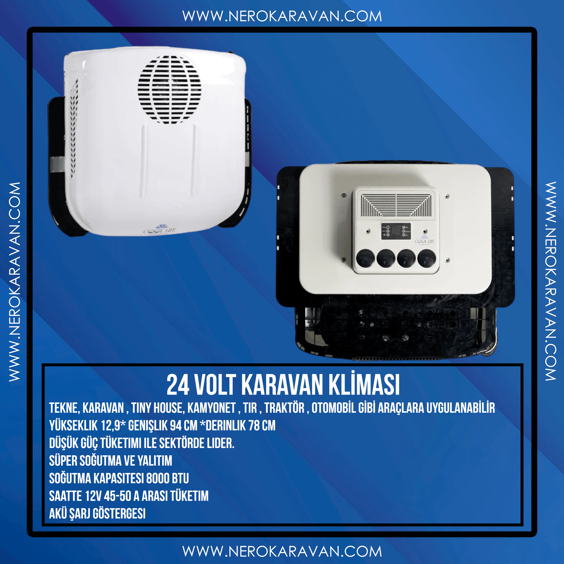 24 Volt Klima | 24 Volt Tır - Kamyon - Karavan - Park ve Seyir Kliması