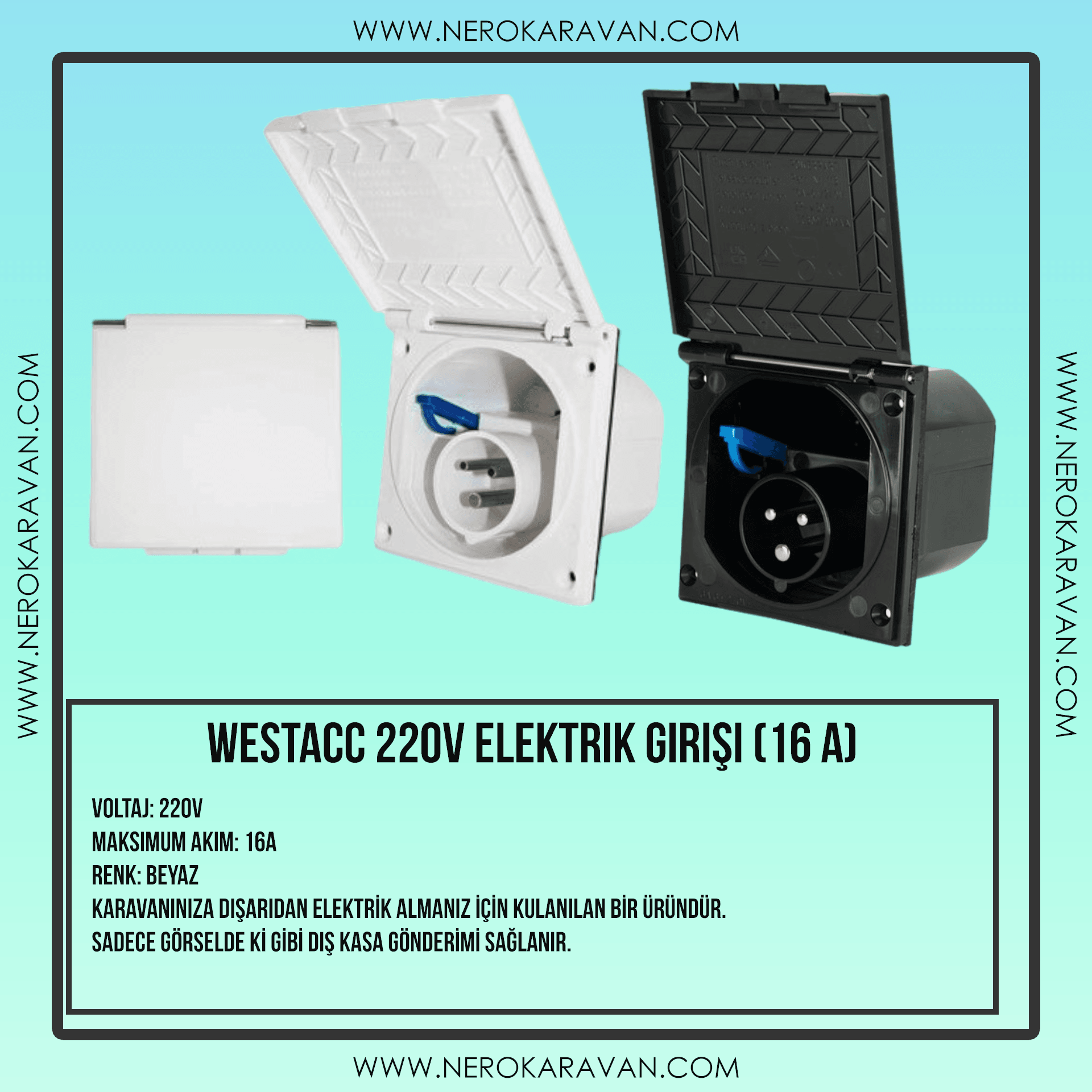 Westacc 220V Elektrik Girişi (16 A) BEYAZ