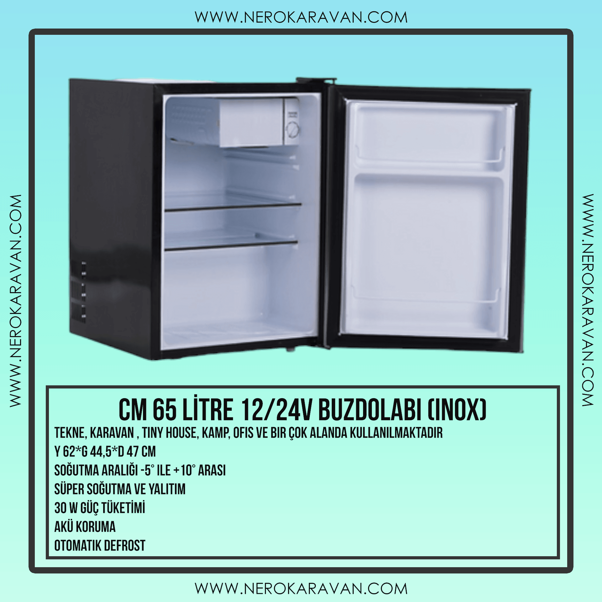 Cool Life CM 65 Litre 12V / 24V Karavan / Tekne Buzdolabı (INOX)