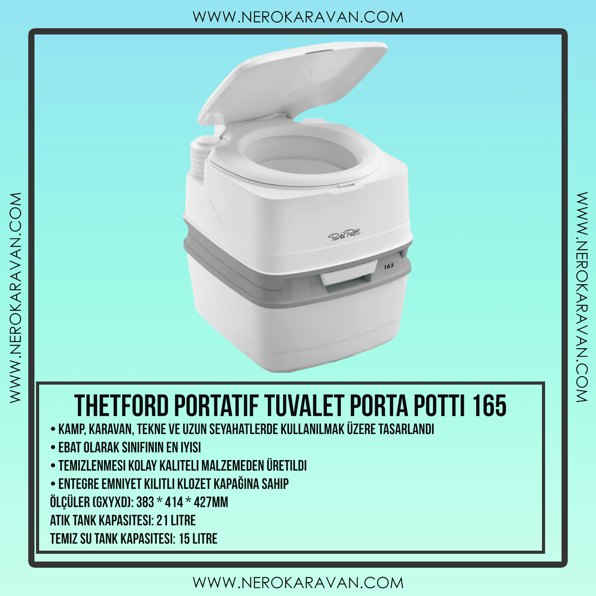 Thetford Portatif Tuvalet Porta Potti 165