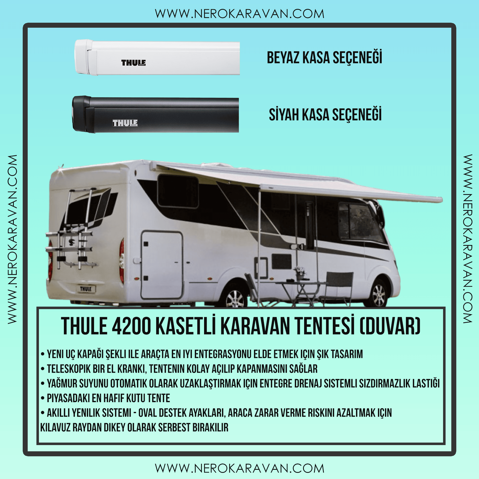 Thule 4200 Kasetli Karavan Tentesi (Duvar Montaj)