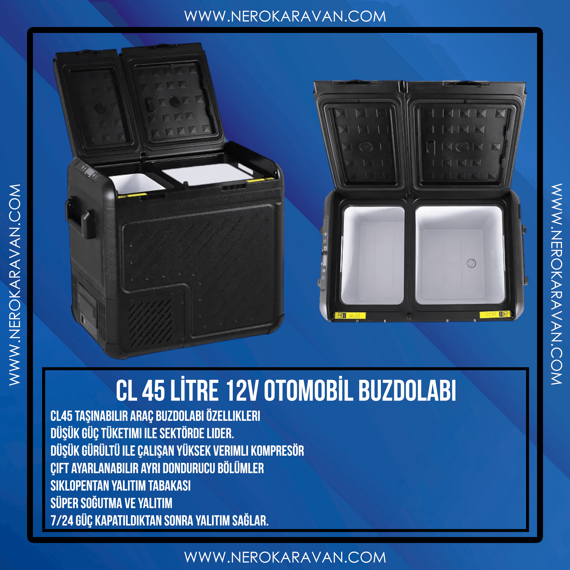 Cool Life CL 45 Litre 12V / 24V Karavan / Tekne / Otomobil Buzdolabı