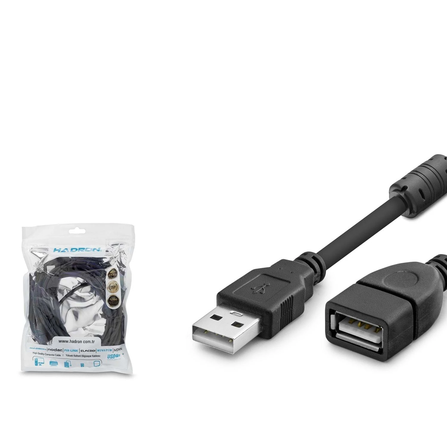 Hadron HDX7542 USB-A (D) - USB-A (E) 3mt USB Uzatma Kablosu - Siyah