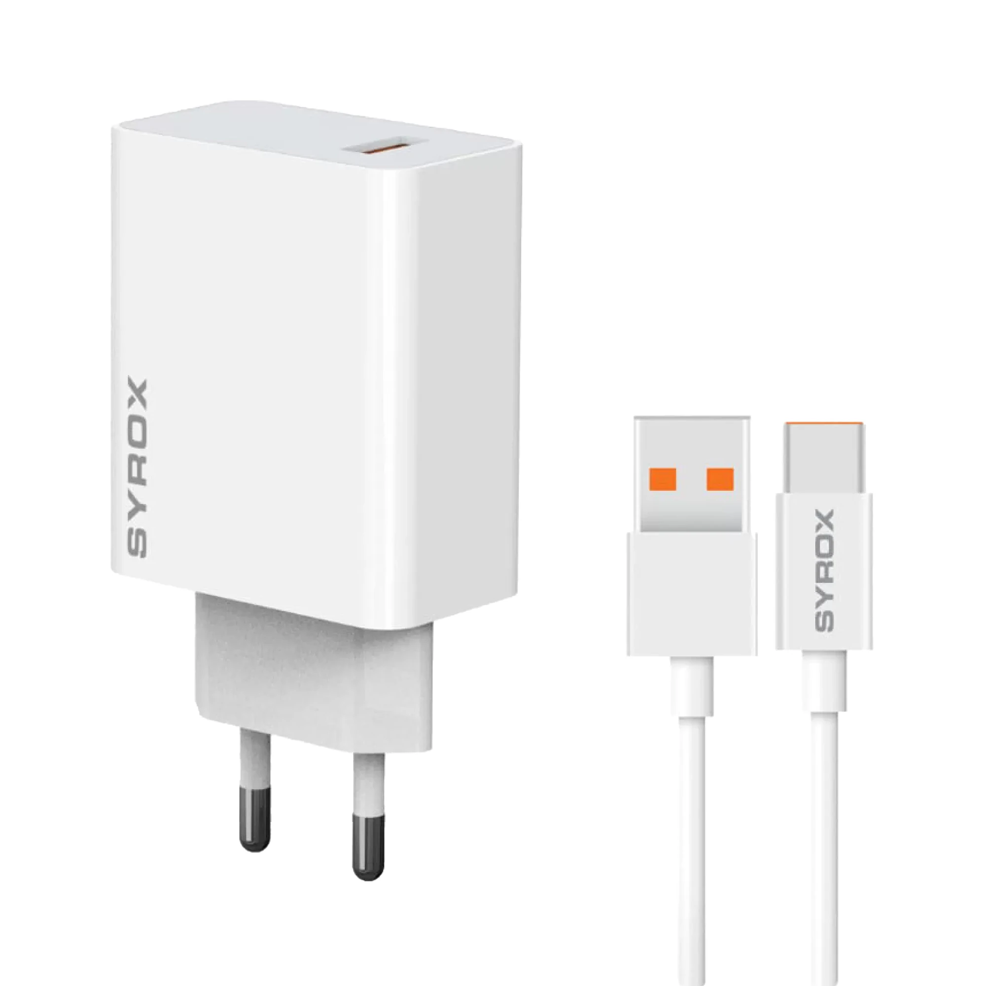 Syrox M67T 3.0A 67W Turbo 1mt USB-A - Type-C Kablolu 1xUSB-A Çıkışlı Şarj Cihazı - Beyaz