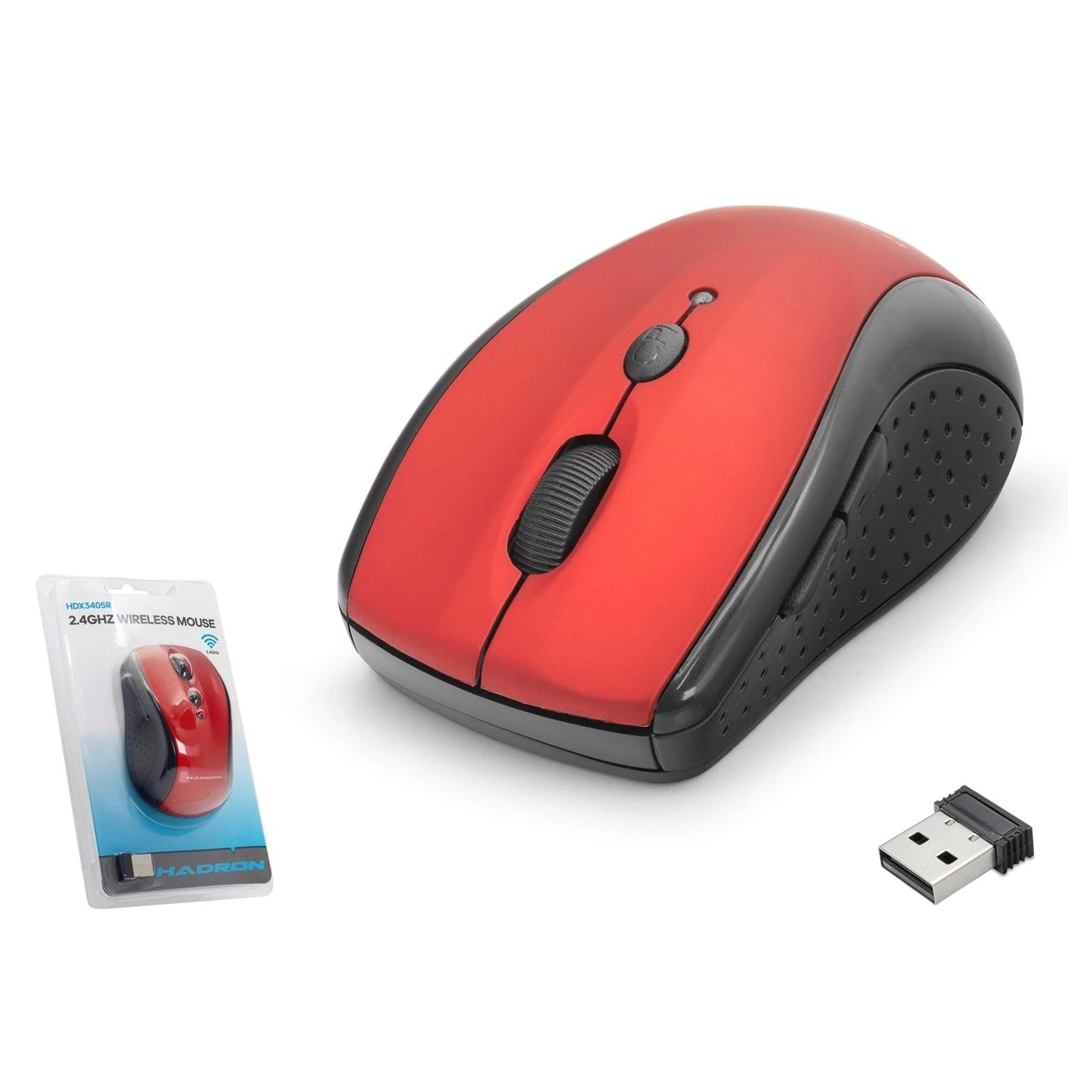 Hadron HDX3405 1600dpi 2.4Ghz USB Kablosuz Mouse - Kırmızı-Siyah