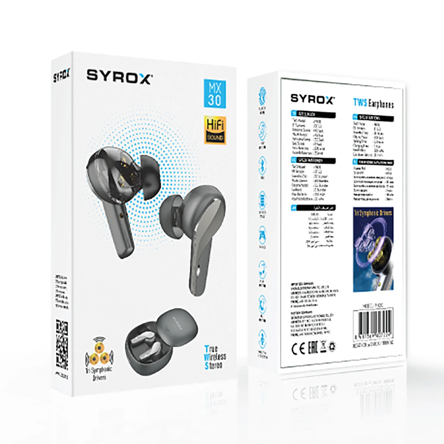 Syrox MX30 Bluetooth 5.3 TWS Kablosuz Mikrofonlu Kulakiçi Kulaklık - Gri