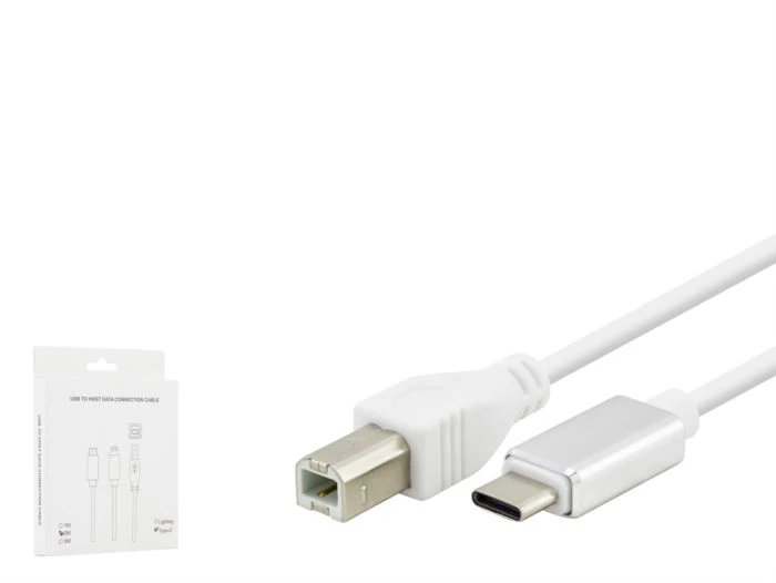 Hadron HDX7553 Type-C (E) - USB-B (E) 2mt Yazıcı Kablosu - Beyaz