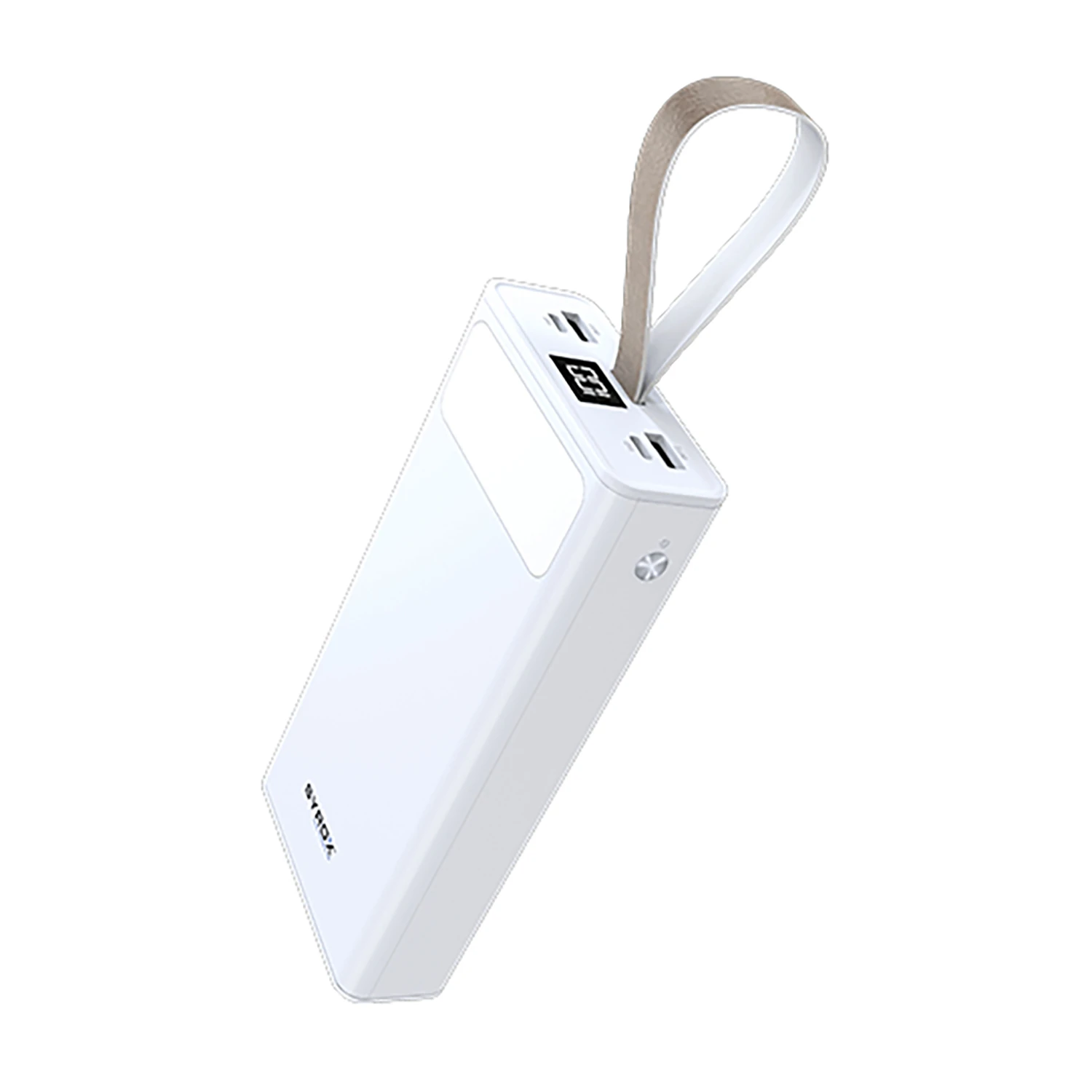 Syrox PB115 30.000 mAh Dijital Göstergeli Çift Çıkışlı El Fenerli Powerbank - Beyaz