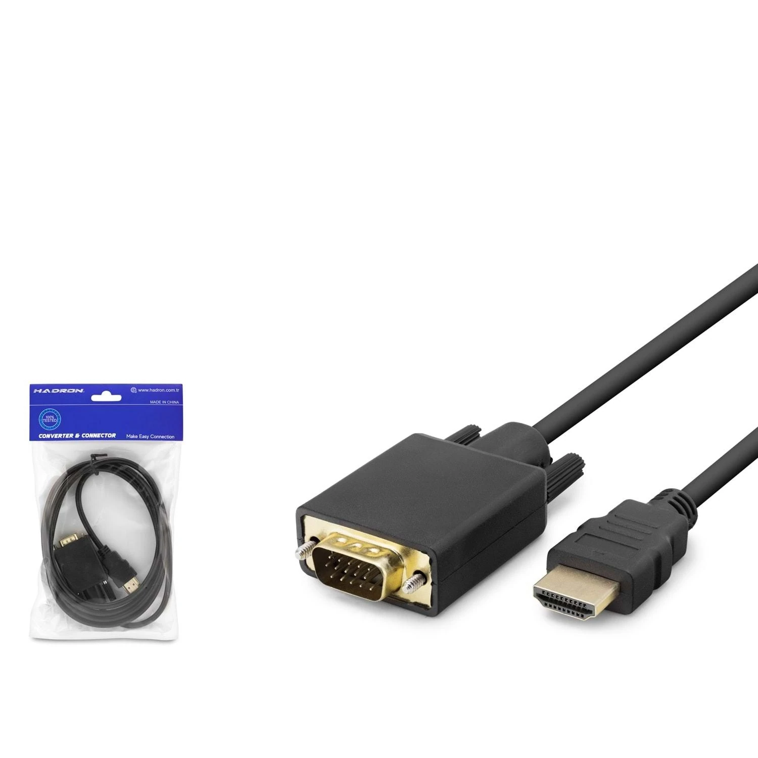 Hadron HDX7795 120hz 1080p 1.80mt HDMI (E) - VGA (E) Dönüştürücü Kablo - Siyah