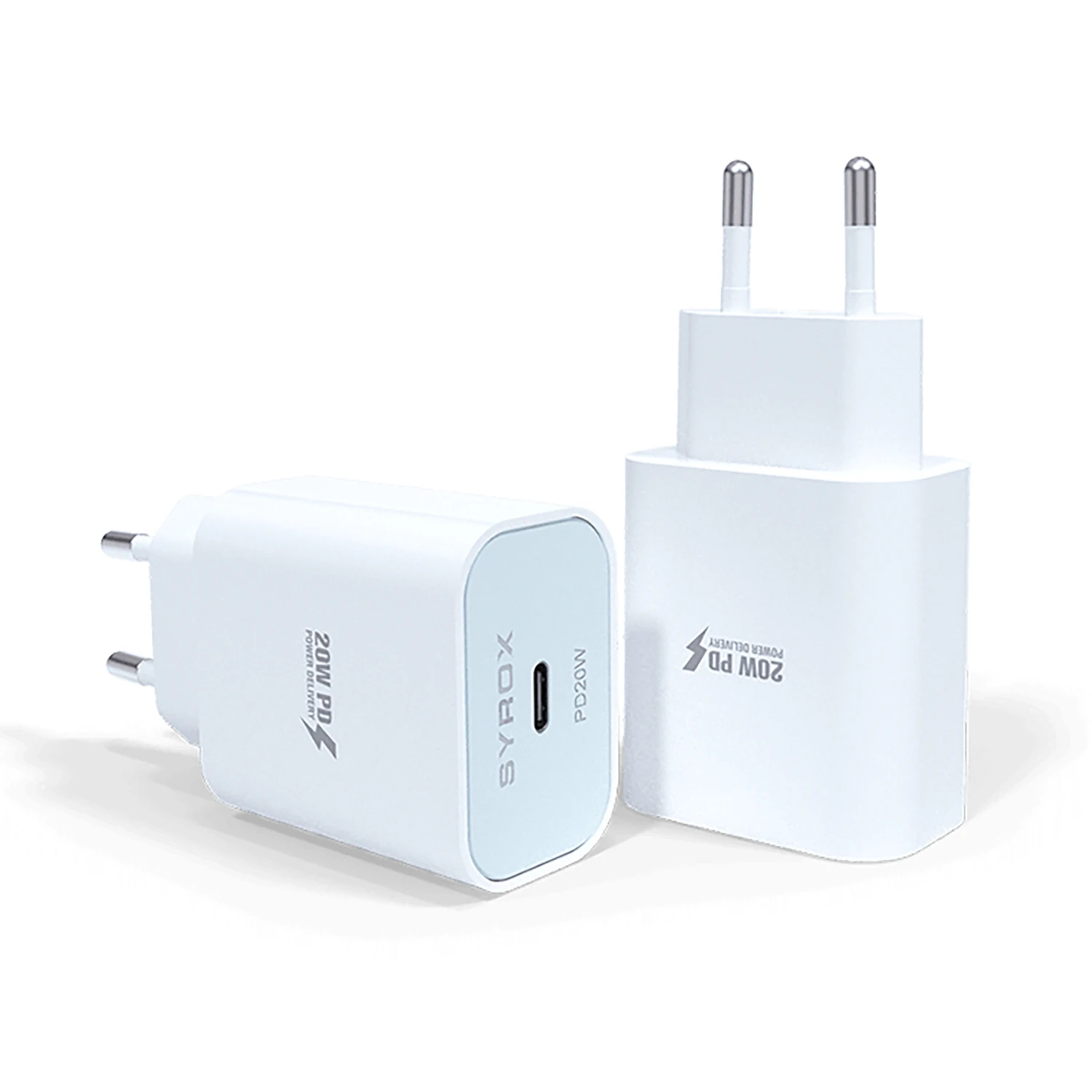 Syrox PD20B 3.0A 20W PD 1xType-C Port Çıkışlı Şarj Cihazı - Beyaz