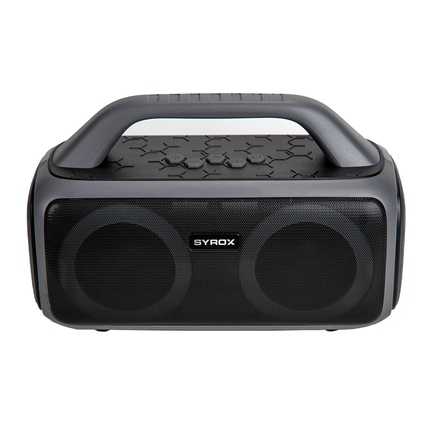 Syrox S42 RGB Ledli Hafıza Kartı + USB + 3.5mm AUX + FM + Eller Serbest 2x25W TWS Bluetooth 5.1 + EDR Kablosuz Hoparlör - Siyah