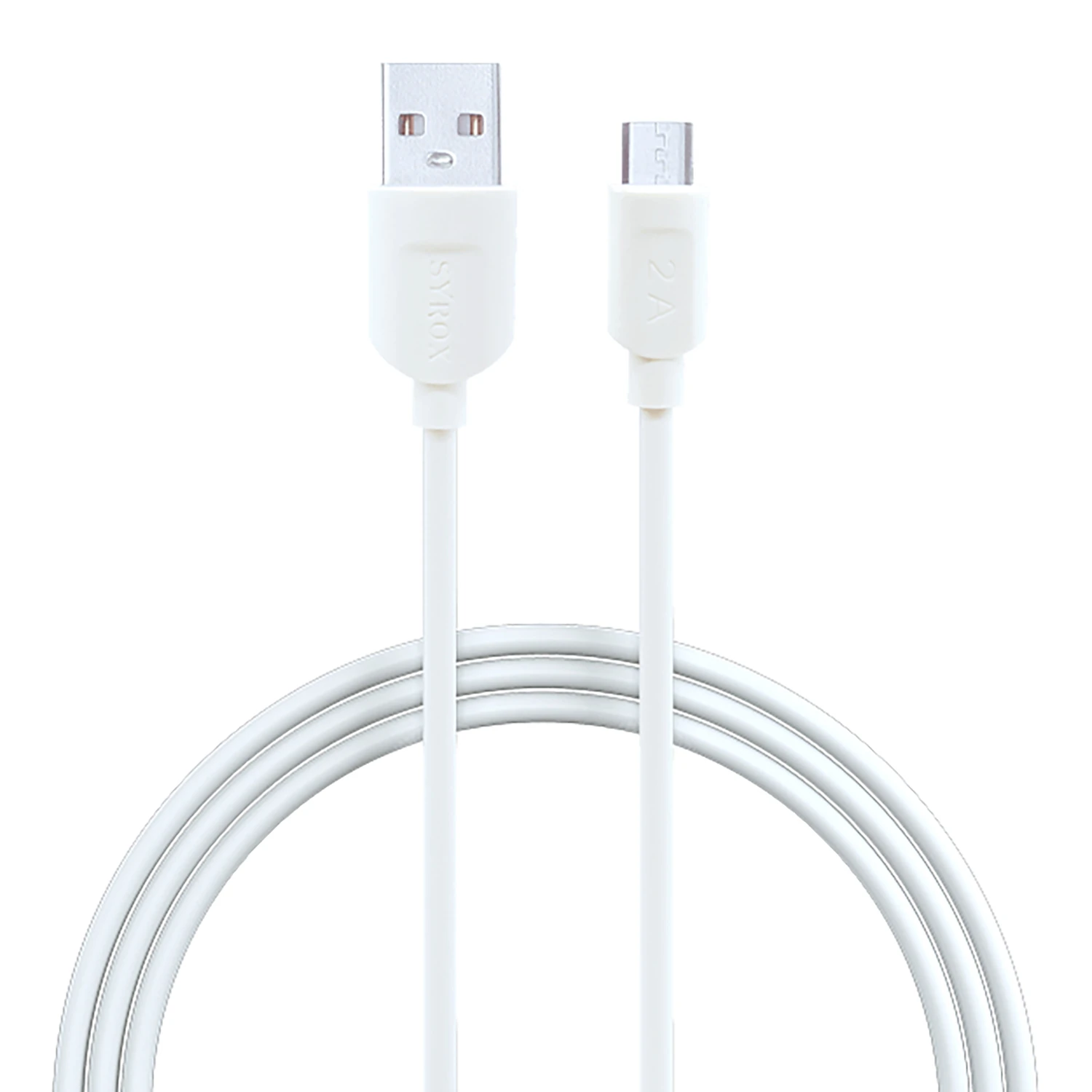 Syrox C65 Eko 2.0A 1mt USB-A - Micro USB Şarj & Data Kablosu - Beyaz