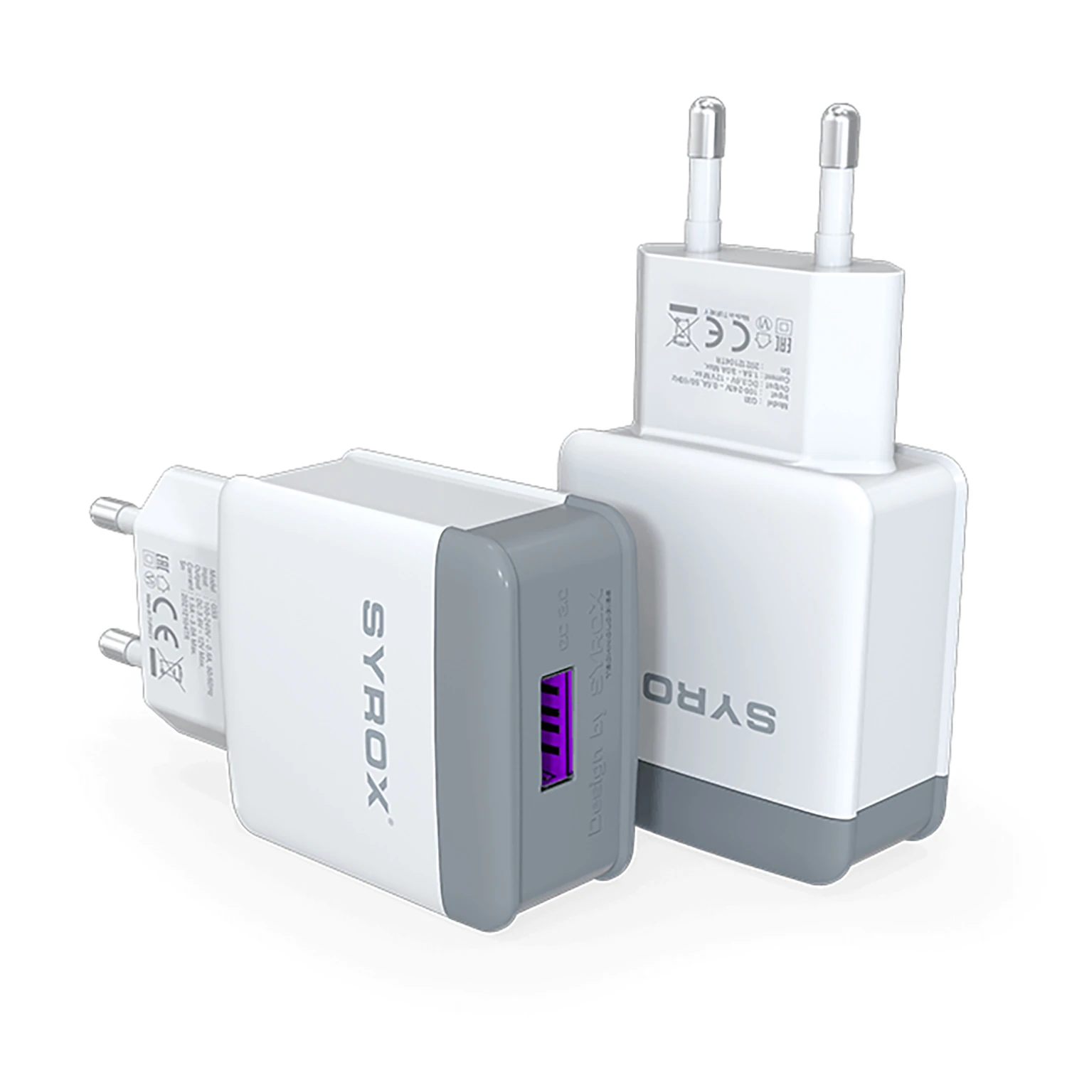 Syrox Q33 3.0A 18W 1xUSB-A Port Çıkışlı Şarj Cihazı - Beyaz